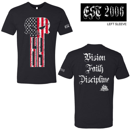 619 Punisher Flag Tee Black