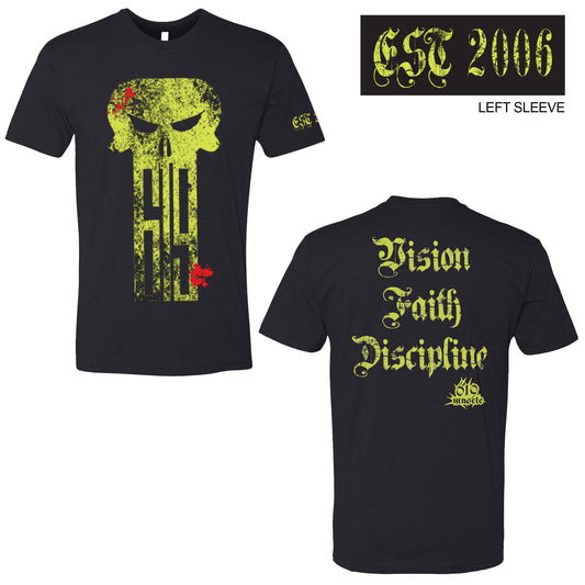 619 Punisher Tee Neon Green Skull