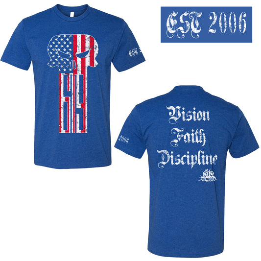 619 Punisher Flag Tee Blue